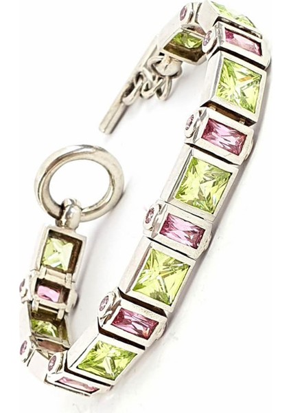 Özel italyan tasarımı gümüş zirkon taşlı lüks bileklik