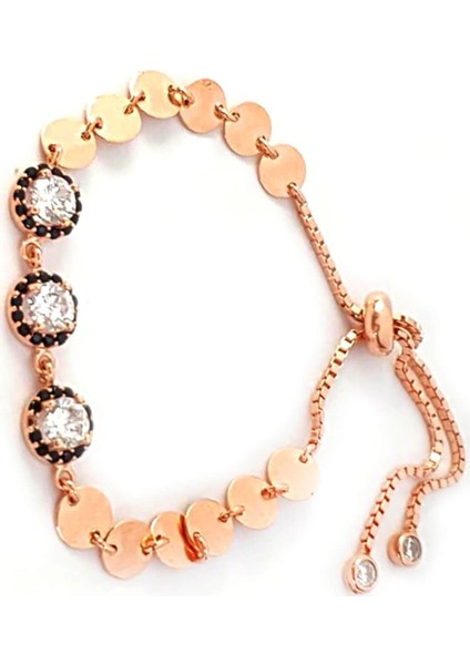 oniks tas detayli pullu ayarlanabilir asansörlü gümüş rose bileklik fiyatları