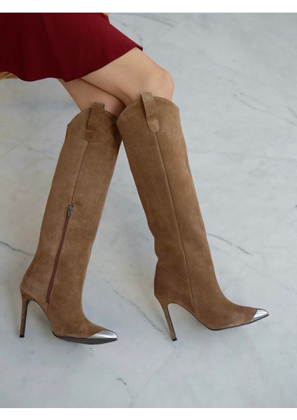 Fall Camel Süet Hakiki Deri Çizme
