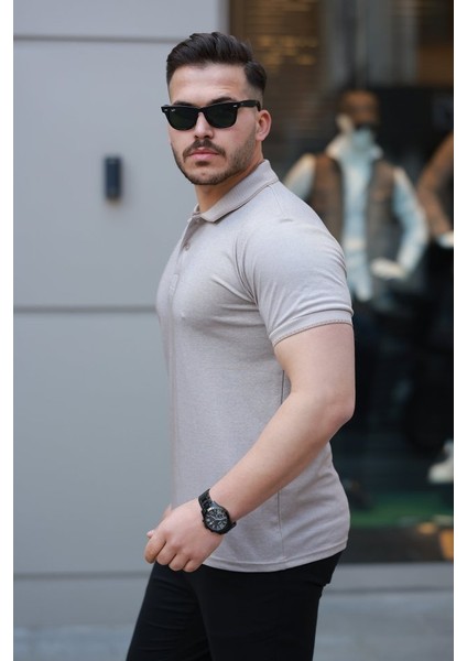 Erkek Yakalı Kagi Kumaş Kısa Kollu T-Shirt fiyatları