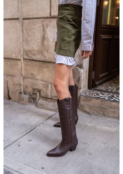 Marry Kahve Deri Çizme fiyatları