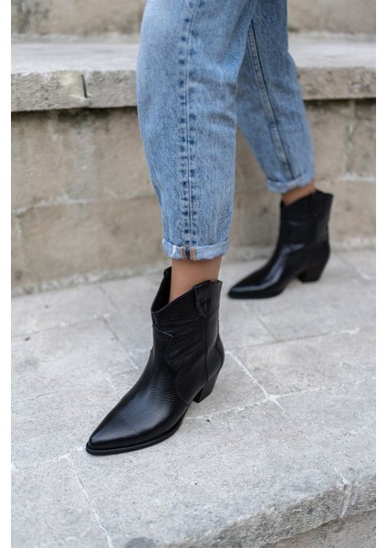 Marta Siyah Deri Hakiki Deri Kadın Bot fırsatları