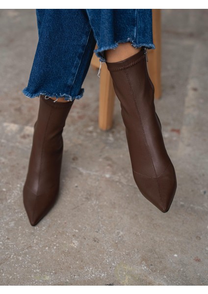 Dina Streç Kahve Deri Bot fiyatları