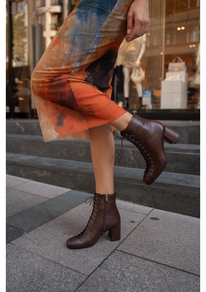 Gigi Kahve Hakiki Deri Bot indirimleri