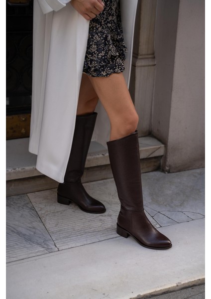 Nigel Kahve Hakiki Deri Çizme