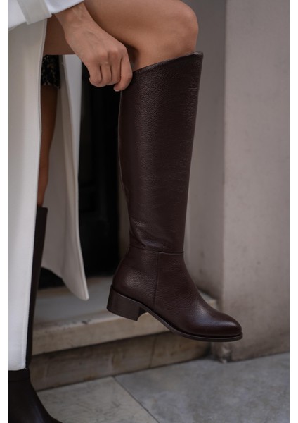 Nigel Kahve Hakiki Deri Çizme