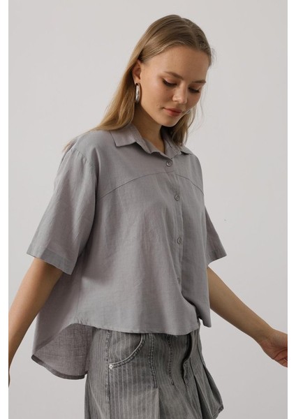 Yarım Kol Gömlek - Gri fiyatları