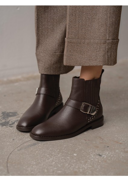 Novan Kahve Hakiki Deri Kadın Bot fiyatları