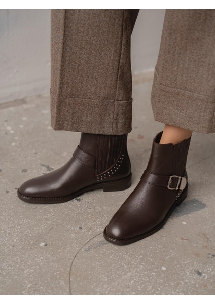 Novan Kahve Hakiki Deri Kadın Bot modelleri