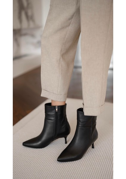 Toledo Siyah Hakiki Deri Bot