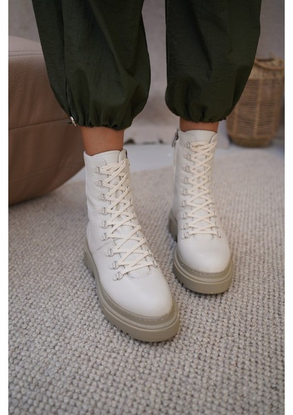 Kayla Ekru Deri Bot modelleri