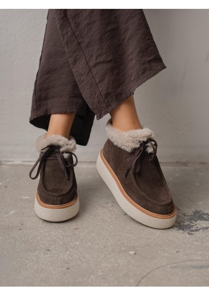 Cira Kahve Hakiki Süet Kadın Bot modelleri