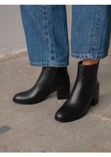Henin Siyah Hakiki Deri Kadın Bot modelleri