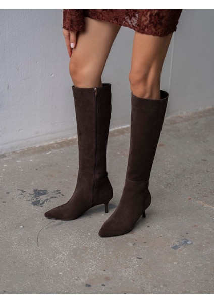 Zanka Kahve Süet Hakiki Deri Çizme fırsatları