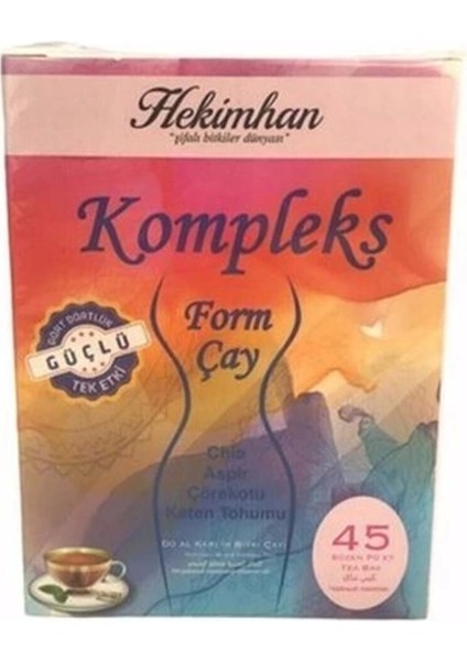 Kompleks Form Çayı Chia Aspir Çörekotu Keten Tohumu 45 Süzen Poşet