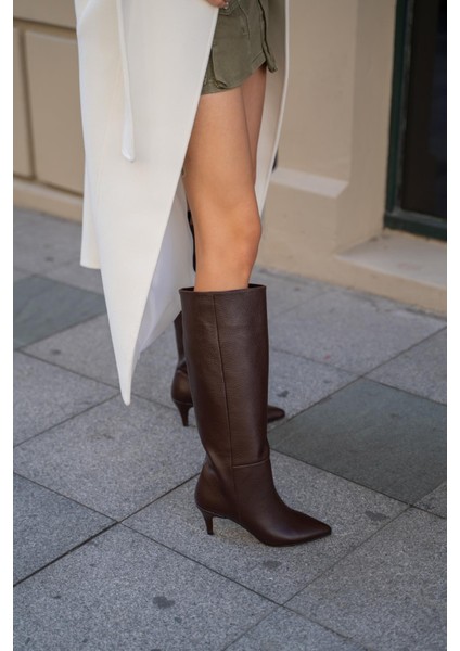 Edwin Kahve Hakiki Deri Çizme