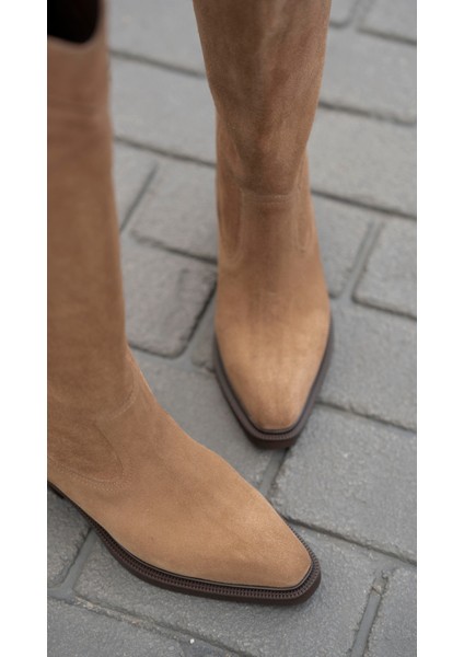 Fonseca Camel Süet Hakiki Deri Çizme