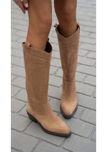 Fonseca Camel Süet Hakiki Deri Çizme modelleri