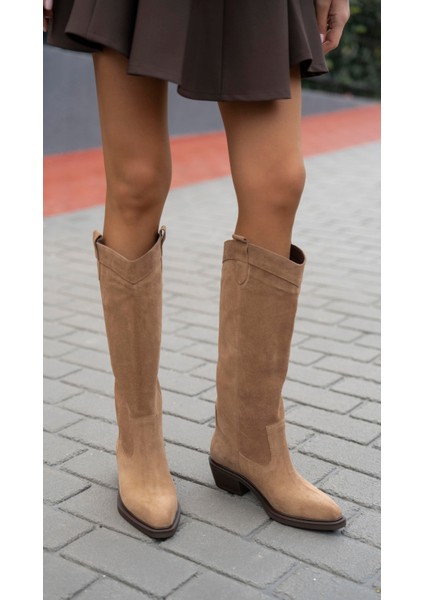 Fonseca Camel Süet Hakiki Deri Çizme fırsatları