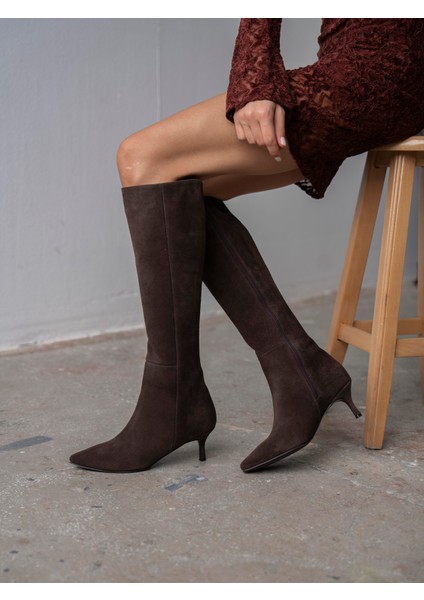 Zanka Kahve Süet Hakiki Deri Çizme indirimleri