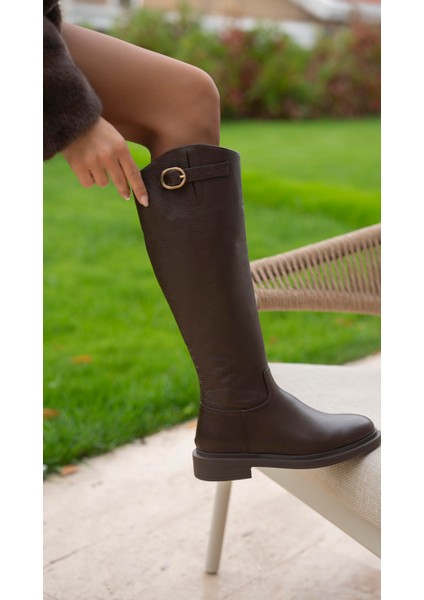 York Kahve Hakiki Deri Çizme modelleri