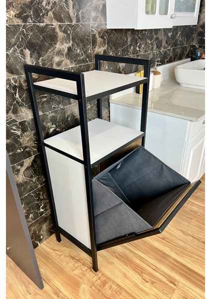 Banyo Düzenleyicisi Organizeri Kirli Çamaşır Sepeti Dolabı Rafı