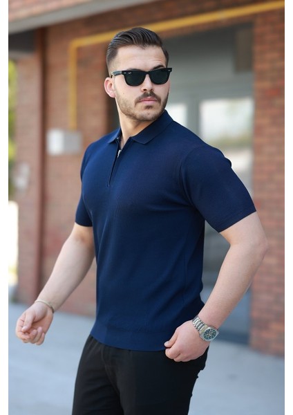 Erkek Fermuarlı Yakalı Kısa Kollu Tshirt fiyatları