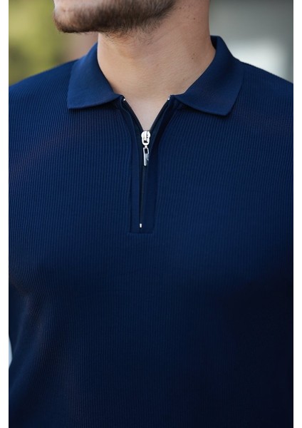 Erkek Fermuarlı Yakalı Kısa Kollu Tshirt modelleri