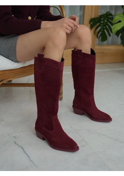 Fonseca Bordo Süet Hakiki Deri Çizme fiyatları