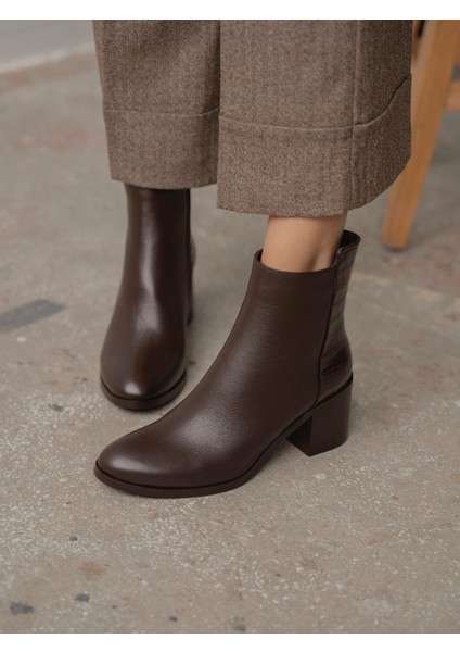 Henin Kahve Hakiki Deri Kadın Bot fiyatları