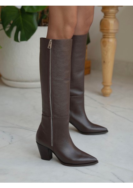 Kiev Kahve Hakiki Deri Çizme