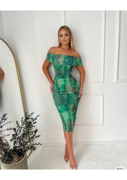 Kadın Madonna Yaka Tül Elbise fiyatları