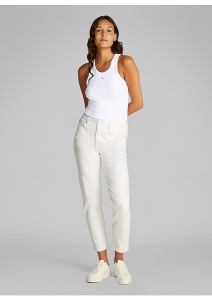 Yuvarlak Yaka Düz Beyaz Kadın Atlet K20K208065YAF