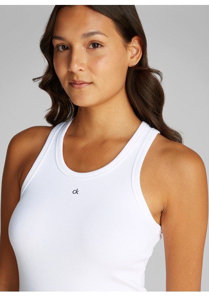 Yuvarlak Yaka Düz Beyaz Kadın Atlet K20K208065YAF modelleri