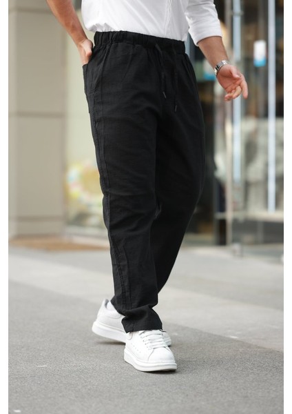 Erkek Beli Lastikli Keten Rahat Pantolon fiyatları