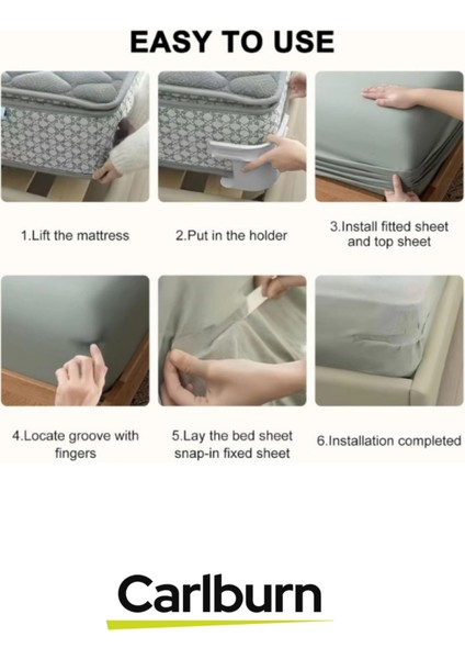 Özel Üretim Kaymaz Pratik Nevresim Yorgan Kılıfı Çarşaf Tutucu Sabitleyici Aparat Organizer 8'li Set modelleri