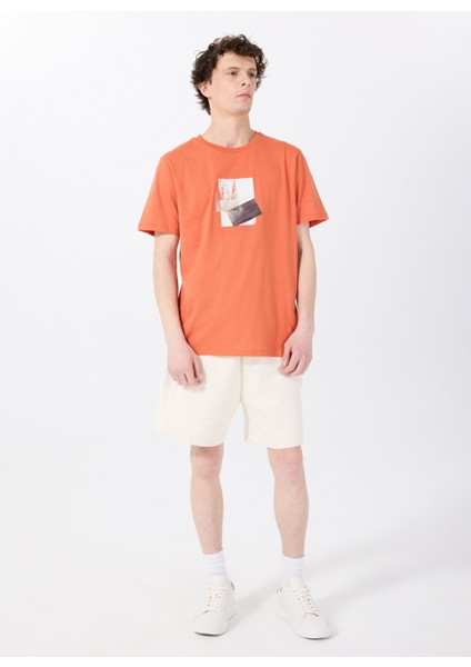 Bisiklet Yaka Baskılı Turuncu Erkek T-Shirt M5SM-TST1298 fiyatları