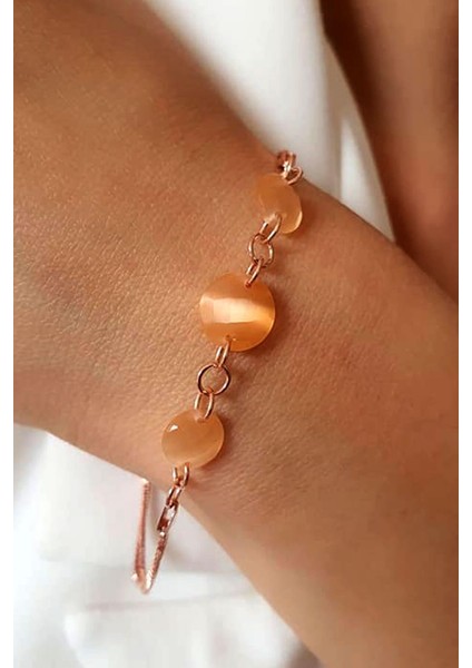 kedi gözü taşlı gümüş rose bileklik fiyatları