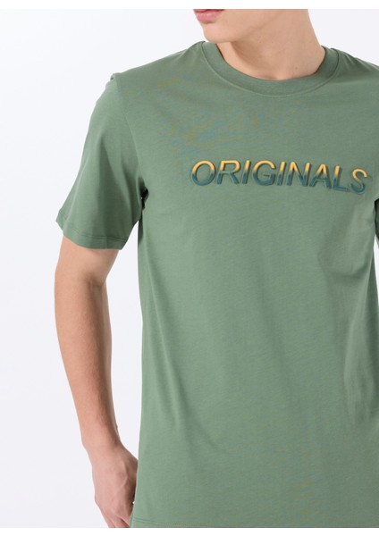 Bisiklet Yaka Koyu Yeşil Erkek T-Shirt 12288566_JORX90 Tee Ss Crew Neck Bs fırsatları