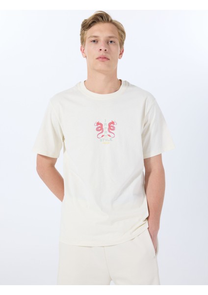 Bisiklet Yaka Beyaz Erkek T-Shirt 12288568_JORDRAGON Tee Ss Crew Neck