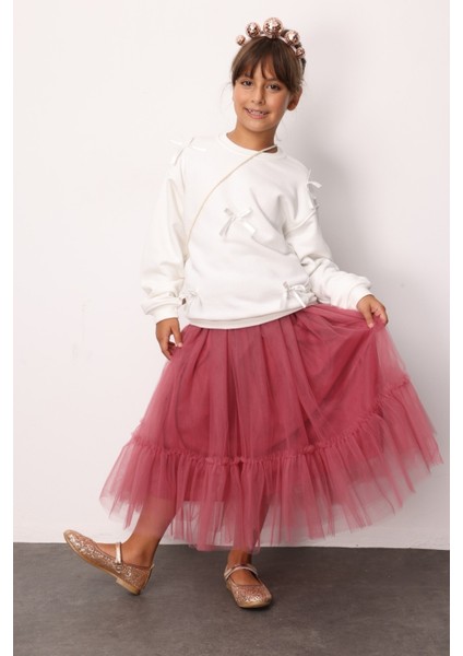 Gülkurusu Kız Çocuk Uzun Tül Etek - Mindy