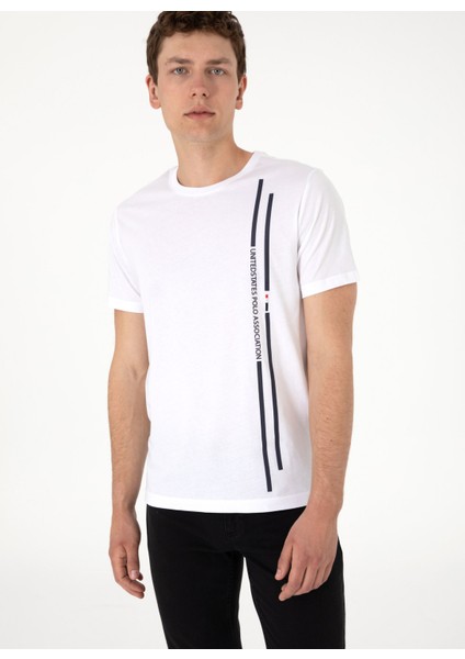 Bisiklet Yaka Beyaz Erkek T-Shirt Lıonel
