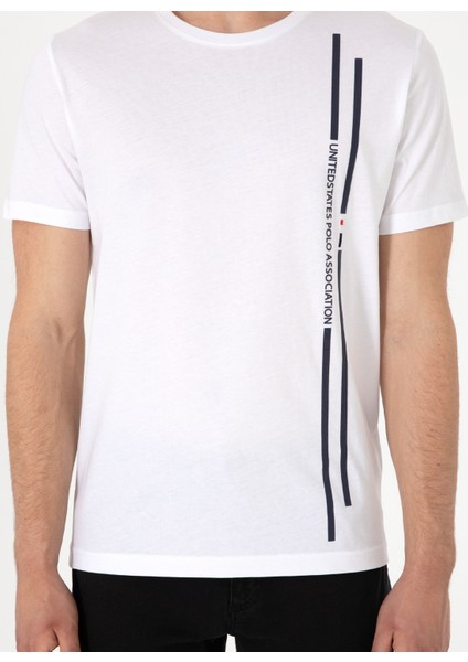 Bisiklet Yaka Beyaz Erkek T-Shirt Lıonel