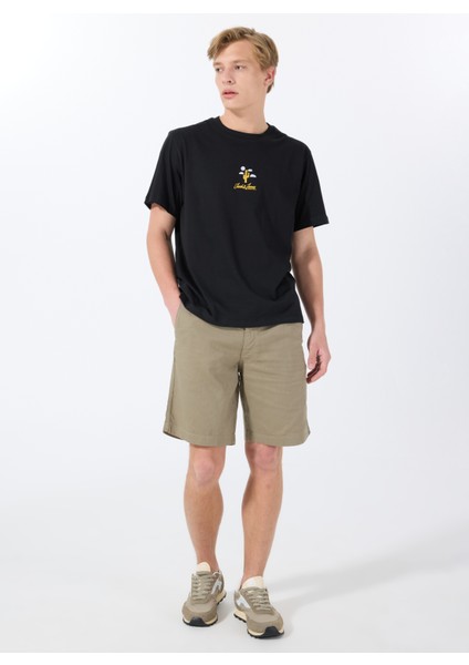 Bisiklet Yaka Siyah Erkek T-Shirt 12288513_JORCACTUS Tee Ss Crew Neck modelleri