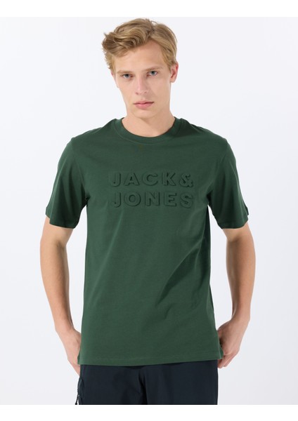 Bisiklet Yaka Koyu Yeşil Erkek T-Shirt 12288523_JPRBLUPACER Tee Ss Crew Ne modelleri