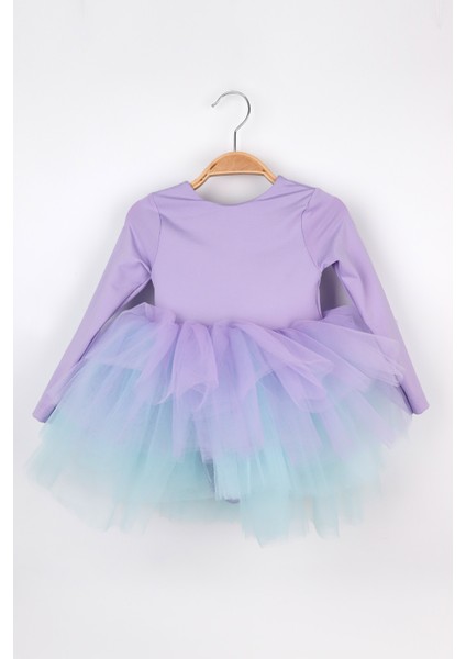 Lila Tütü Etekli Kız Çocuk Balerin Elbise - Miranda