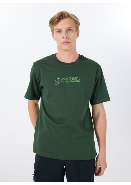 Bisiklet Yaka Koyu Yeşil Erkek T-Shirt 12288567_JORBRAND Tee Ss Crew Neck