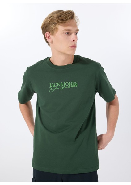 Bisiklet Yaka Koyu Yeşil Erkek T-Shirt 12288567_JORBRAND Tee Ss Crew Neck modelleri