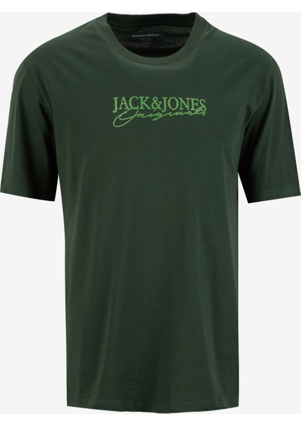 Bisiklet Yaka Koyu Yeşil Erkek T-Shirt 12288567_JORBRAND Tee Ss Crew Neck