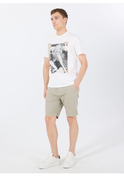 Bisiklet Yaka Desenli Beyaz Erkek T-Shirt M5GI33KBW41G018 Ss Bsc Movıe Guess fiyatları